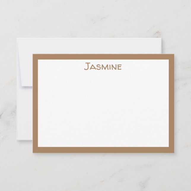 Classic Personalised Flat Note Card (Front)