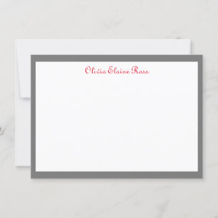 Classic Personalised Flat Note Card