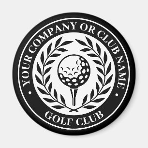 Classic Personalised Golf Club Company Name Black Magnet