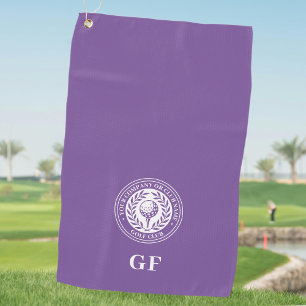 Classic Personalised Golf Club Company Name Purple Golf Towel