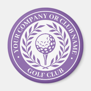 Classic Personalised Golf Club Company Name Purple Magnet