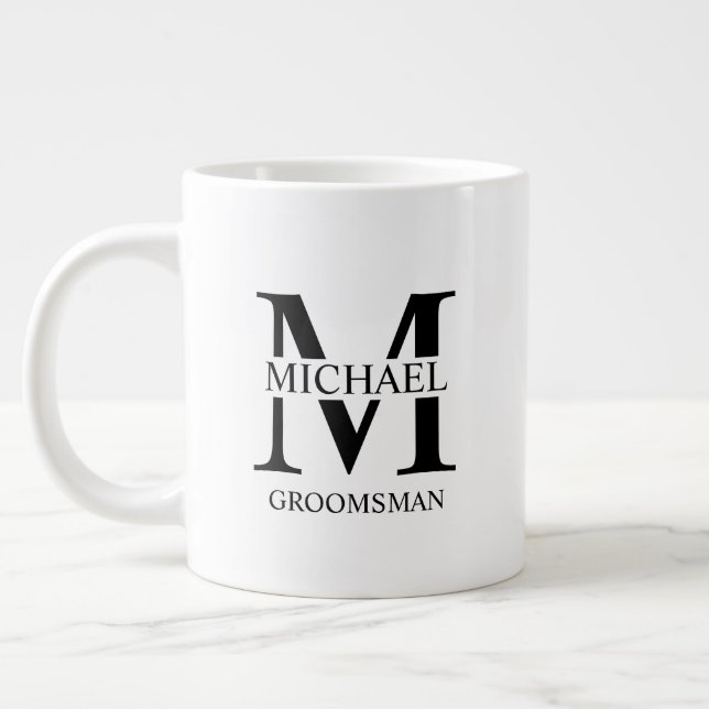 Classic Personalised Groomsman Coffee Mug (Left)