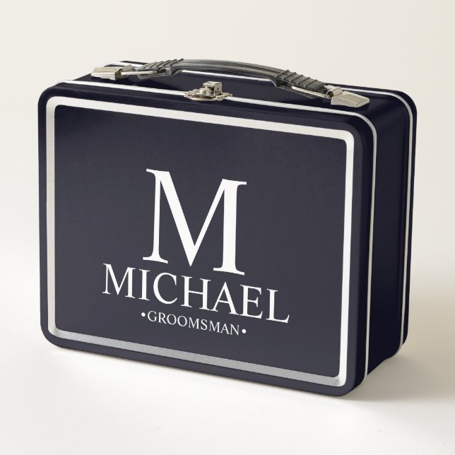 Classic Personalised Groomsman Metal Gift Box (Front)