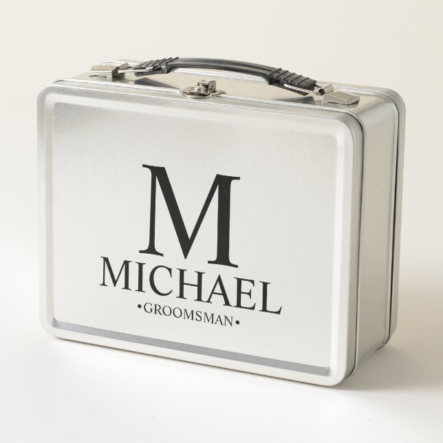 Classic Personalised Groomsman Metal Gift Box (Front)