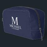 Classic Personalised Groomsman Monogram and Name Dopp Kit<br><div class="desc">Classic Personalised Groomsman Gifts
featuring personalised monogram,  groomsman's name and title in white classic serif font style on navy blue background.

Also perfect for Best Man,  Father of the Bride and more.</div>