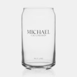 Classic Personalised Groomsman Name Can Glass<br><div class="desc">Classic Personalised Groomsman Gifts
featuring personalised groomsman's name,  title and wedding date in classic serif font style.

Also perfect for Best Man,  Father of the Bride and more.</div>