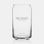 Classic Personalised Groomsman Name Can Glass<br><div class="desc">Classic Personalised Groomsman Gifts
featuring personalised groomsman's name,  title and wedding date in classic serif font style.

Also perfect for Best Man,  Father of the Bride and more.</div>