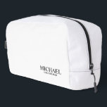 Classic Personalised Groomsman Name Dopp Kit<br><div class="desc">Classic Personalised Groomsman Gifts
featuring personalised groomsman's name and title in black classic serif font style on white background.

Also perfect for Best Man,  Father of the Bride and more.</div>