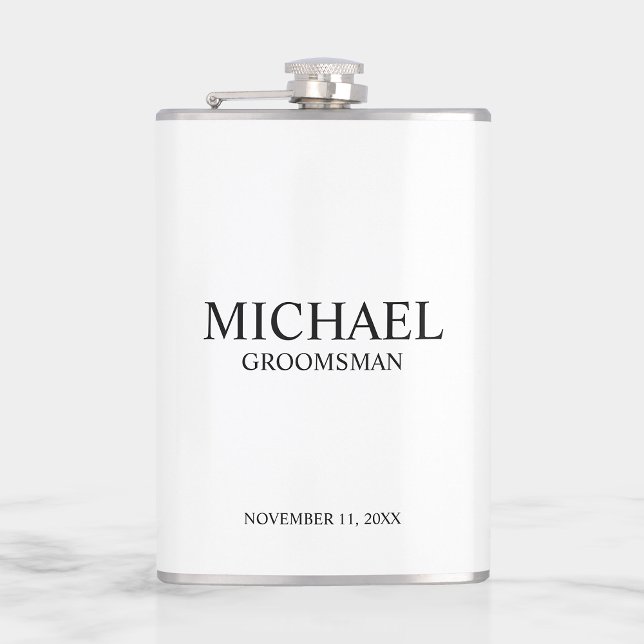 Classic Personalised Groomsman Name Hip Flask (Creator Uploaded)