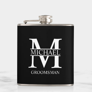 Classic Personalised Groomsman Name Hip Flask