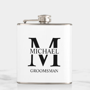 Classic Personalised Groomsman Name Hip Flask
