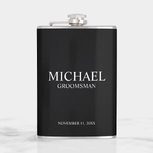Classic Personalised Groomsman Name Hip Flask