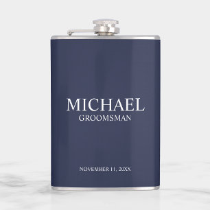 Classic Personalised Groomsman Name Hip Flask