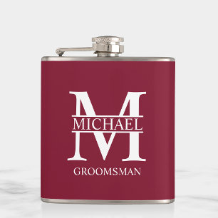 Classic Personalised Groomsman Name Hip Flask