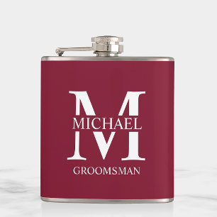 Classic Personalised Groomsman Name Hip Flask