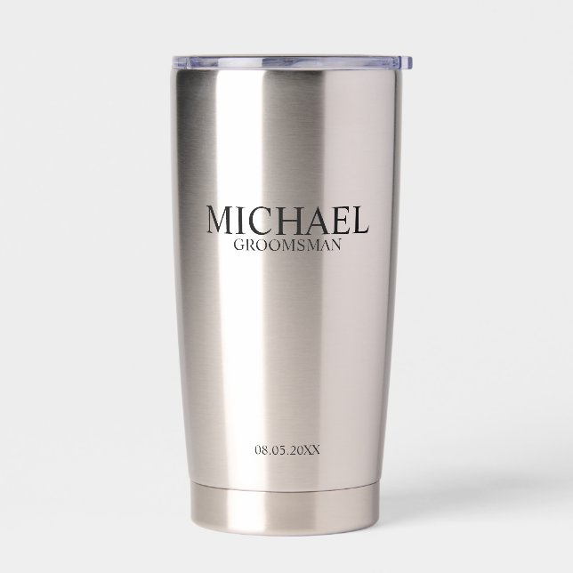Classic Personalised Groomsman Name Insulated Tumbler (Left)