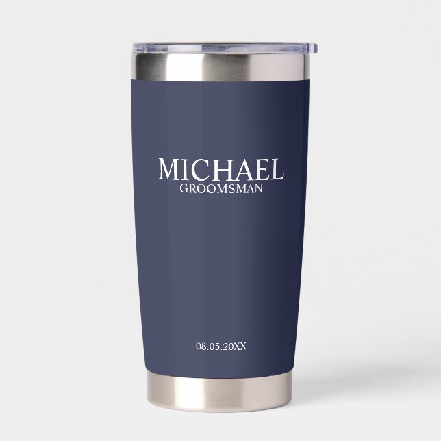 Classic Personalised Groomsman Name Insulated Tumbler (Left)