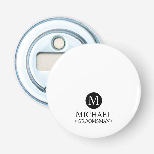 Classic Personalised Groomsmen Monogram and Name Bottle Opener
