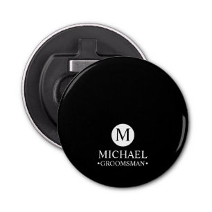 Classic Personalised Groomsmen Monogram and Name Bottle Opener