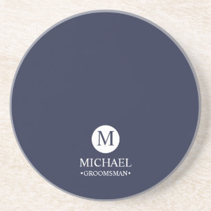 Classic Personalised Groomsmen Monogram and Name Coaster