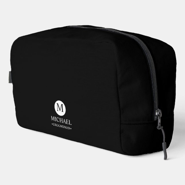Classic Personalised Groomsmen Monogram and Name Dopp Kit (Right Corner)