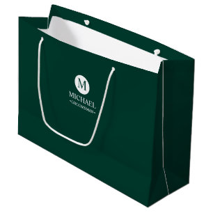 Classic Personalised Groomsmen Monogram and Name Large Gift Bag