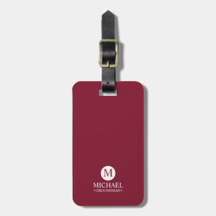 Classic Personalised Groomsmen Monogram and Name Luggage Tag