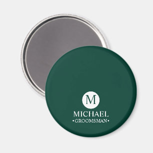 Classic Personalised Groomsmen Monogram and Name Magnet