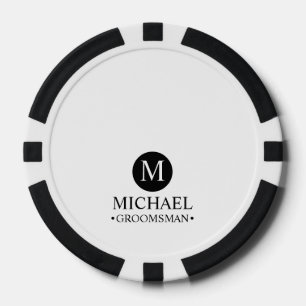 Classic Personalised Groomsmen Monogram and Name Poker Chips
