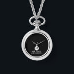 Classic Personalised Groomsmen Monogram and Name Watch<br><div class="desc">Add a personal touch to your wedding with a customised groomsmen gift! This stylish gift features a black background with an initial inside a white circle. The name and title are written in a classic white serif font. A meaningful keepsake, this thoughtful gift is also perfect for your best man,...</div>