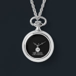 Classic Personalised Groomsmen Monogram and Name Watch<br><div class="desc">Add a personal touch to your wedding with a customised groomsmen gift! This stylish gift features a black background with an initial inside a white circle. The name and title are written in a classic white serif font. A meaningful keepsake, this thoughtful gift is also perfect for your best man,...</div>