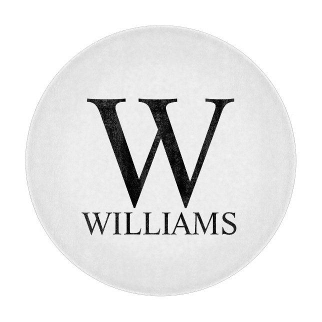 Classic Personalised Monogram and Name Cutting Board (Front)