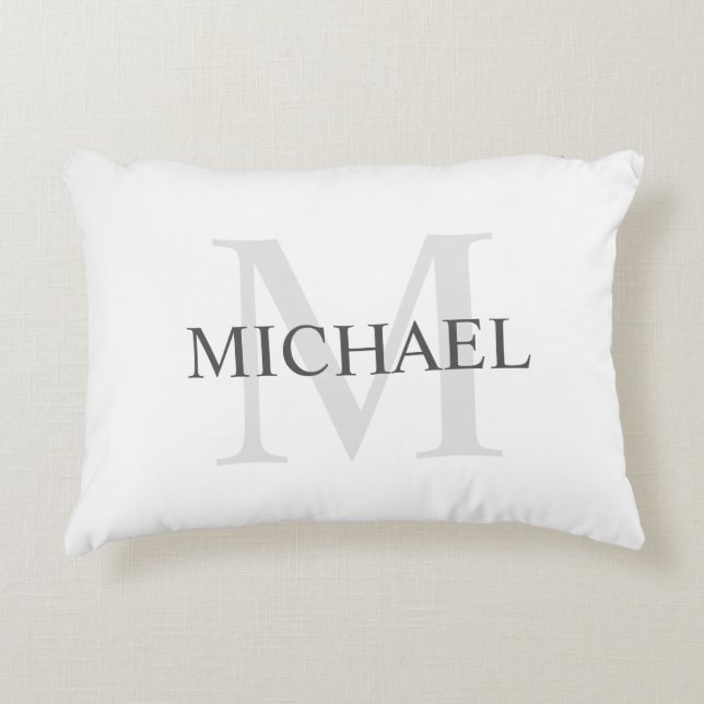 Classic Personalised Monogram and Name Decorative Cushion (Front)