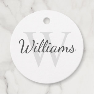Classic Personalised Monogram and Name Favour Tags