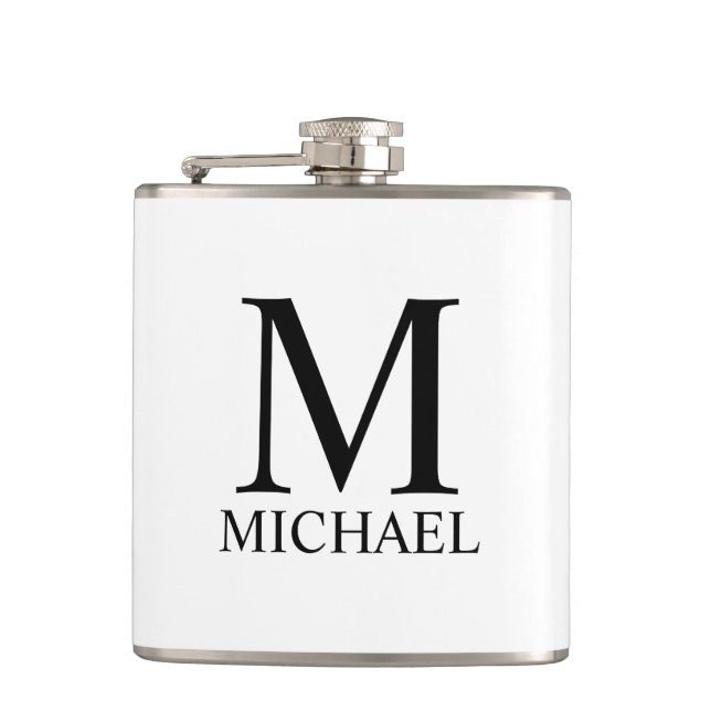 Classic Personalised Monogram and Name Flask (Front)