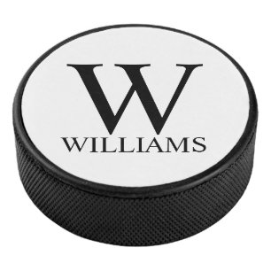 Classic Personalised Monogram and Name Hockey Puck