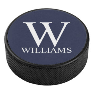 Classic Personalised Monogram and Name Hockey Puck