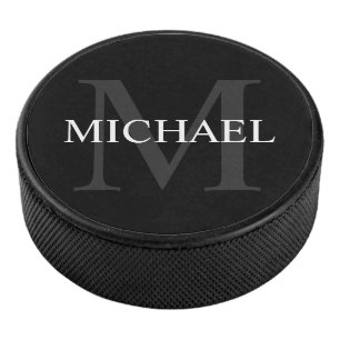 Classic Personalised Monogram and Name Hockey Puck