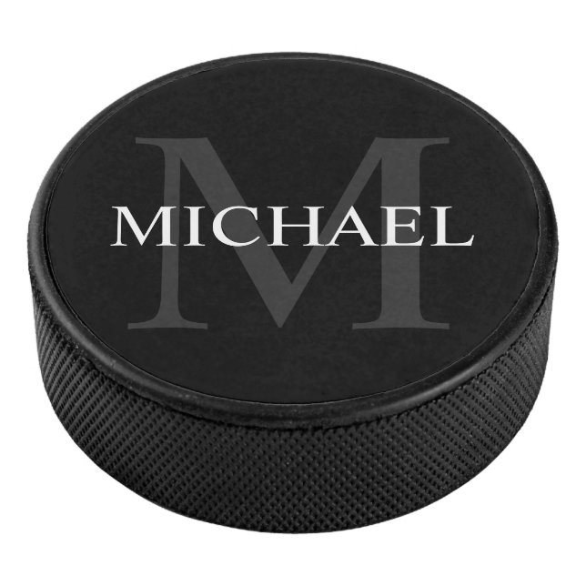 Classic Personalised Monogram and Name Hockey Puck (3/4)