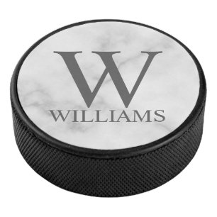 Classic Personalised Monogram and Name Hockey Puck