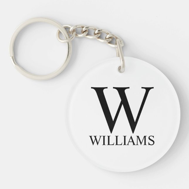 Classic Personalised Monogram and Name Key Ring (Front)