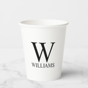 Classic Personalised Monogram and Name Paper Cups