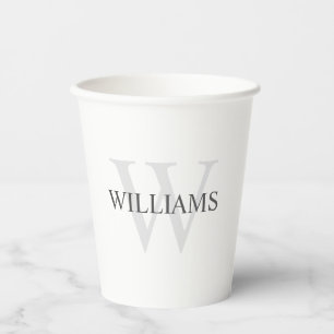 Classic Personalised Monogram and Name Paper Cups