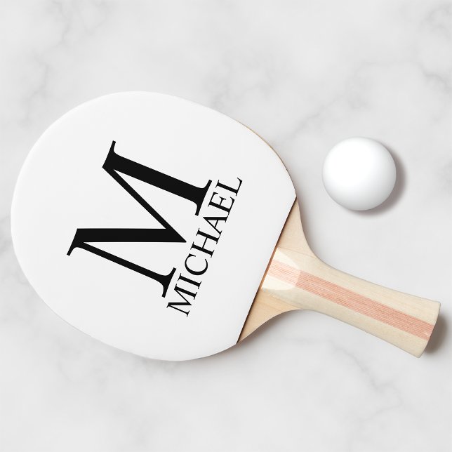 Classic Personalised Monogram and Name Ping Pong P Paddle (Creator Uploaded)