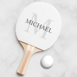 Classic Personalised Monogram and Name Ping Pong Paddle<br><div class="desc">Personalised Monogram and Name Gift
features personalised name in grey and monogram in light grey as background,  in classic serif font style,  
on white background.

Perfect as holiday gift,  father's day gift for dad and gift for any special occasions.</div>