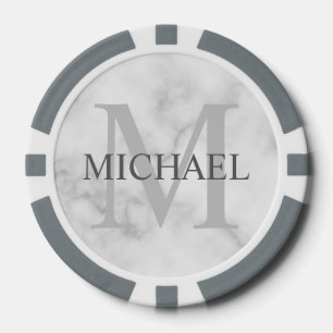 Classic Personalised Monogram and Name Poker Chips