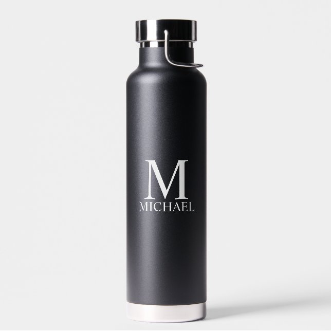 Classic Personalised Monogram and Name Water Bottle (Left)
