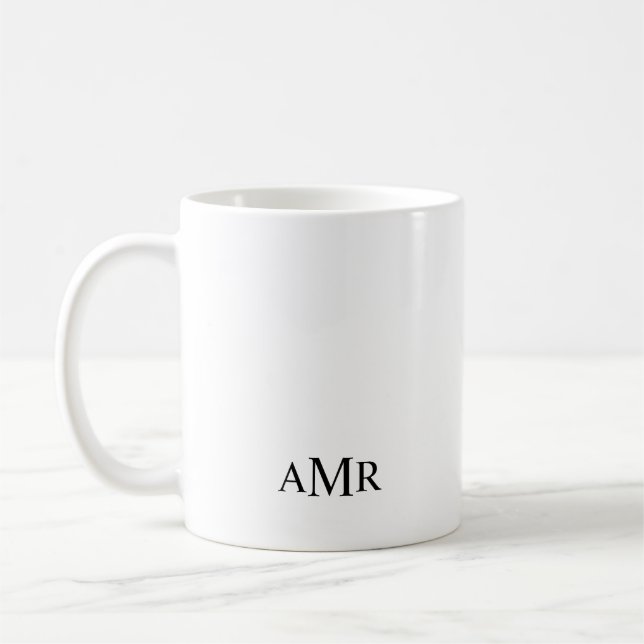 Classic Personalised Monogram Coffee Mug (Left)