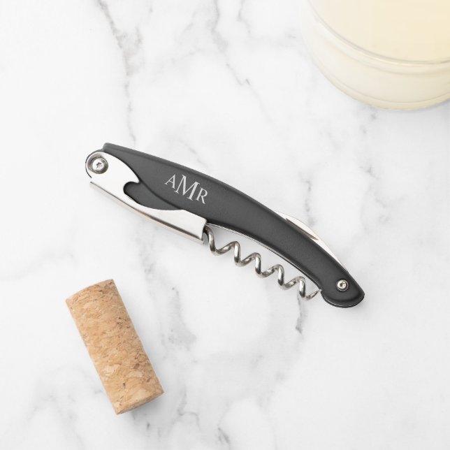 Classic Personalised Monogram Corkscrew (Front)