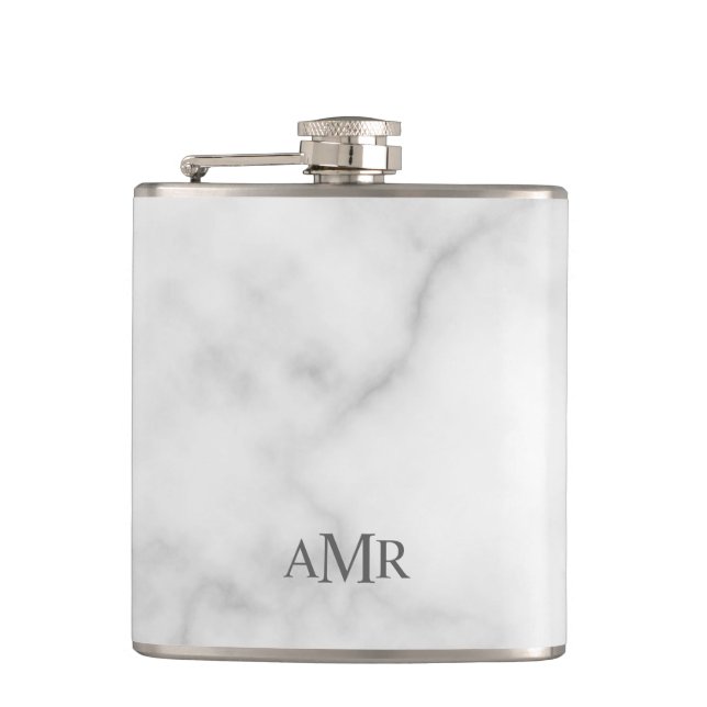 Classic Personalised Monogram Hip Flask (Front)